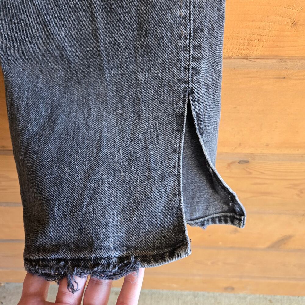 Abercrombie & Fitch 90's Straight Ultra High Rise Jean Split Hem Black Y2K 6L 28 - Picture 4 of 6